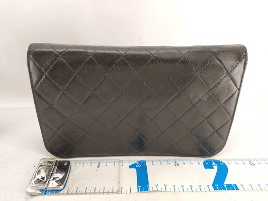 CHANEL Calfskin Push Lock Chain Shoulder Bag