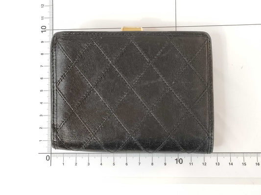 CHANEL Lambskin Matelasse Clasp Wallet