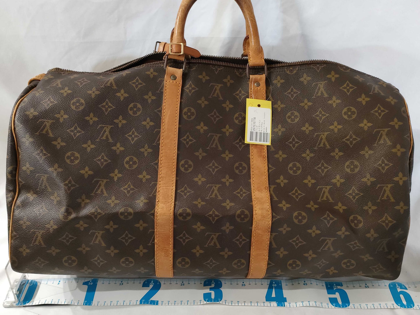 LOUIS VUITTON Monogram M41424 Keepall 55 Boston Bag with Broken Zipper