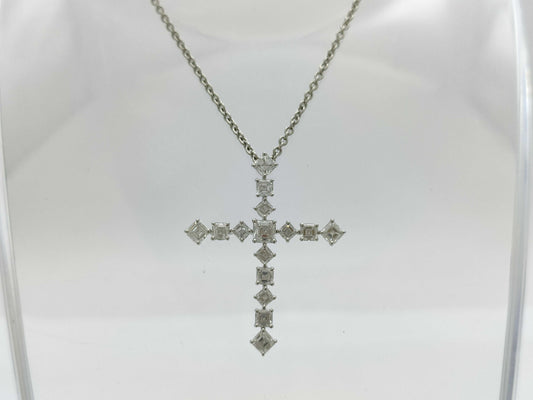HARRY WINSTON Cross Diamond PT950 10.3g Necklace