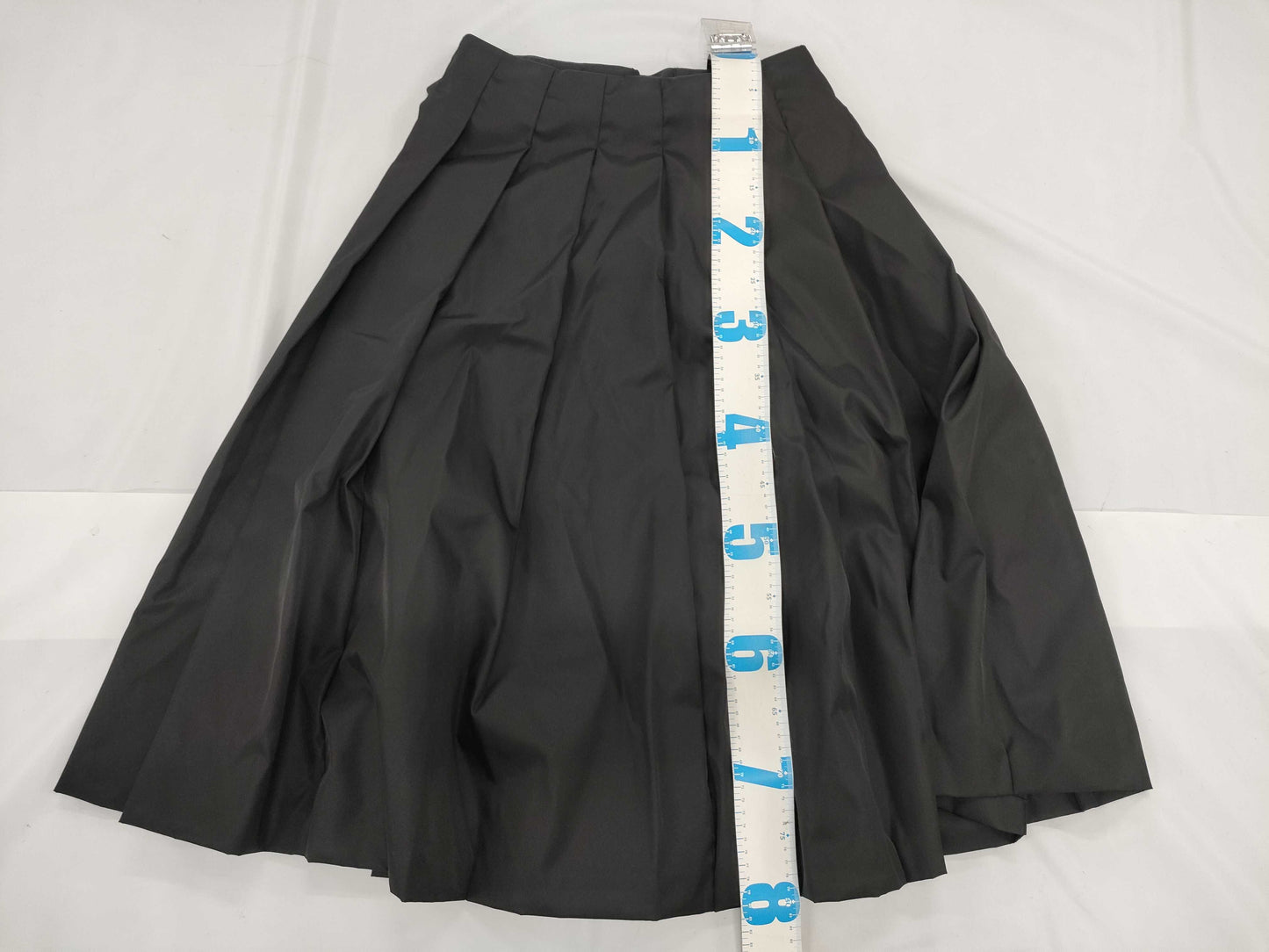 PRADA Skirt with nylon belt and triangle plate, black skirt