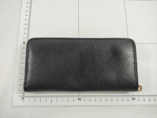 LOEWE logo design black leather long wallet