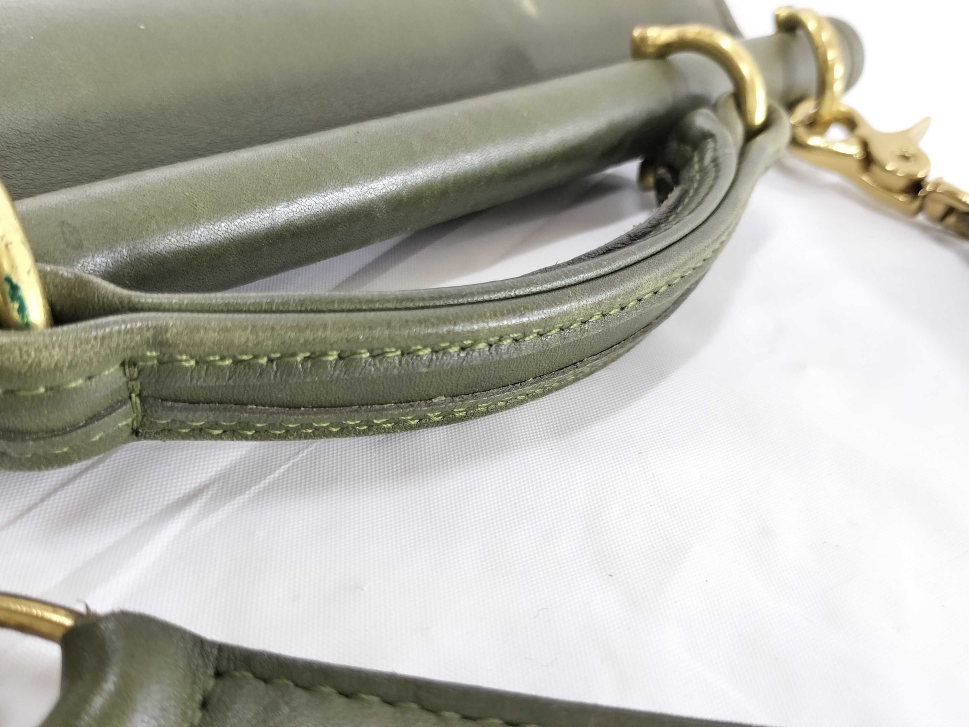 COACH 9927 Leather 2-Way Green Shoulder Bag