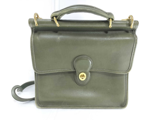COACH 9927 Leather 2-Way Green Shoulder Bag