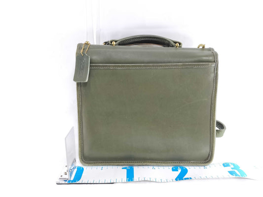 COACH 9927 Leather 2-Way Green Shoulder Bag