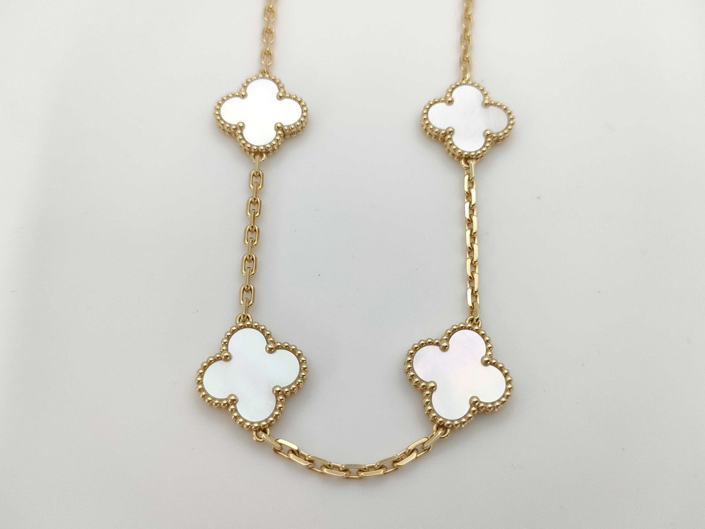 Van Cleef&Arpels Vintage Alhambra Shell 10P YG AU750 25.2g Necklace