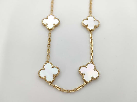 Van Cleef&Arpels Vintage Alhambra Shell 10P YG AU750 25.2g Necklace
