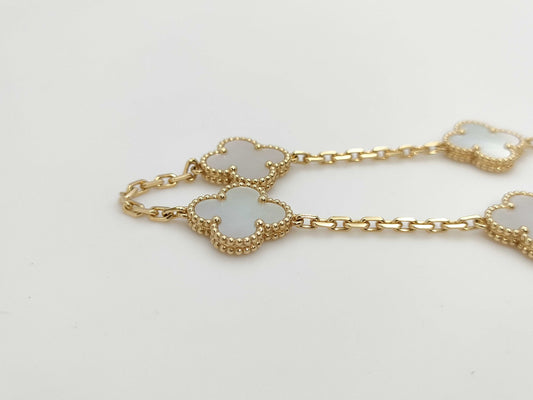 Van Cleef&Arpels Vintage Alhambra Shell 10P YG AU750 25.2g Necklace