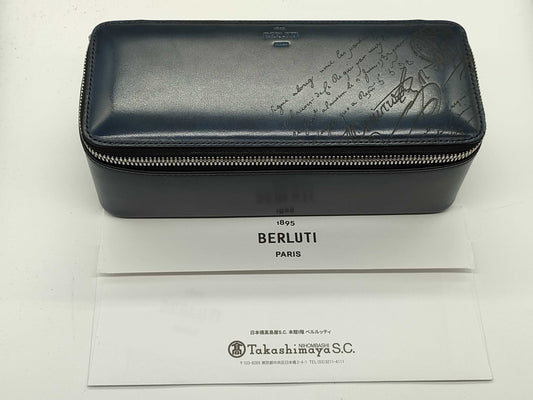 Berluti Scritto Leather Watch Case and Other Accessories