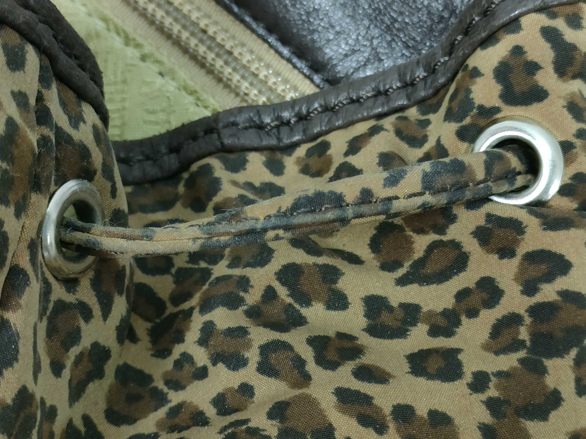 BOTTEGA VENETA Leopard Print Nylon Backpack/Waist Bag Backpack