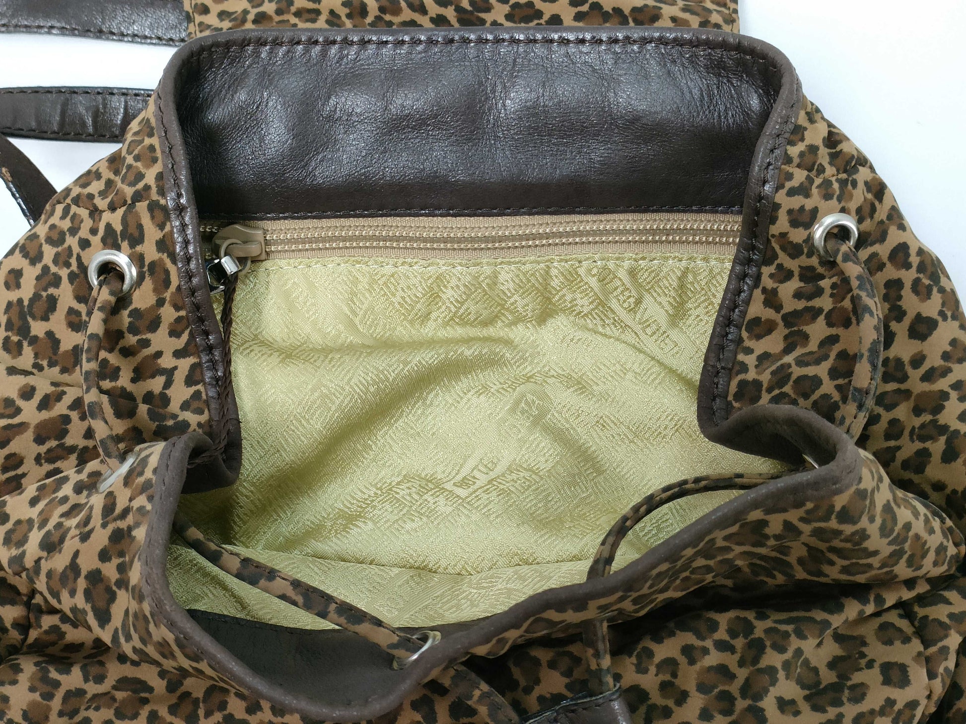 BOTTEGA VENETA Leopard Print Nylon Backpack/Waist Bag Backpack