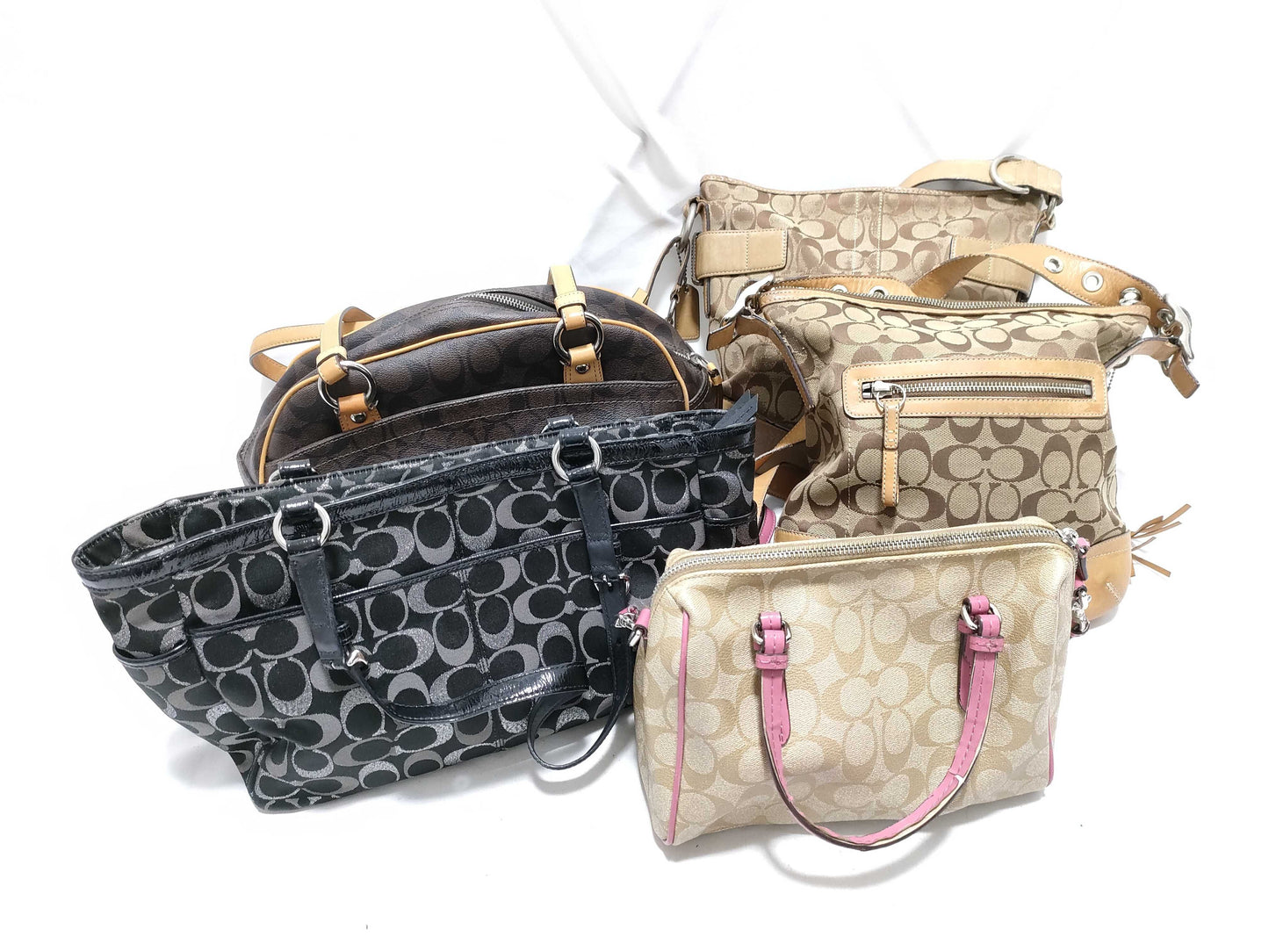COACH Signature 5-Piece Handbag and Shoulder Bag Set