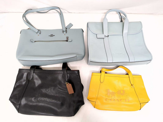 COACH Leather Handbag 4-Piece Set Tote Bag