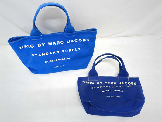 MARC JACOBS Canvas Handbags Blue Tote Bag