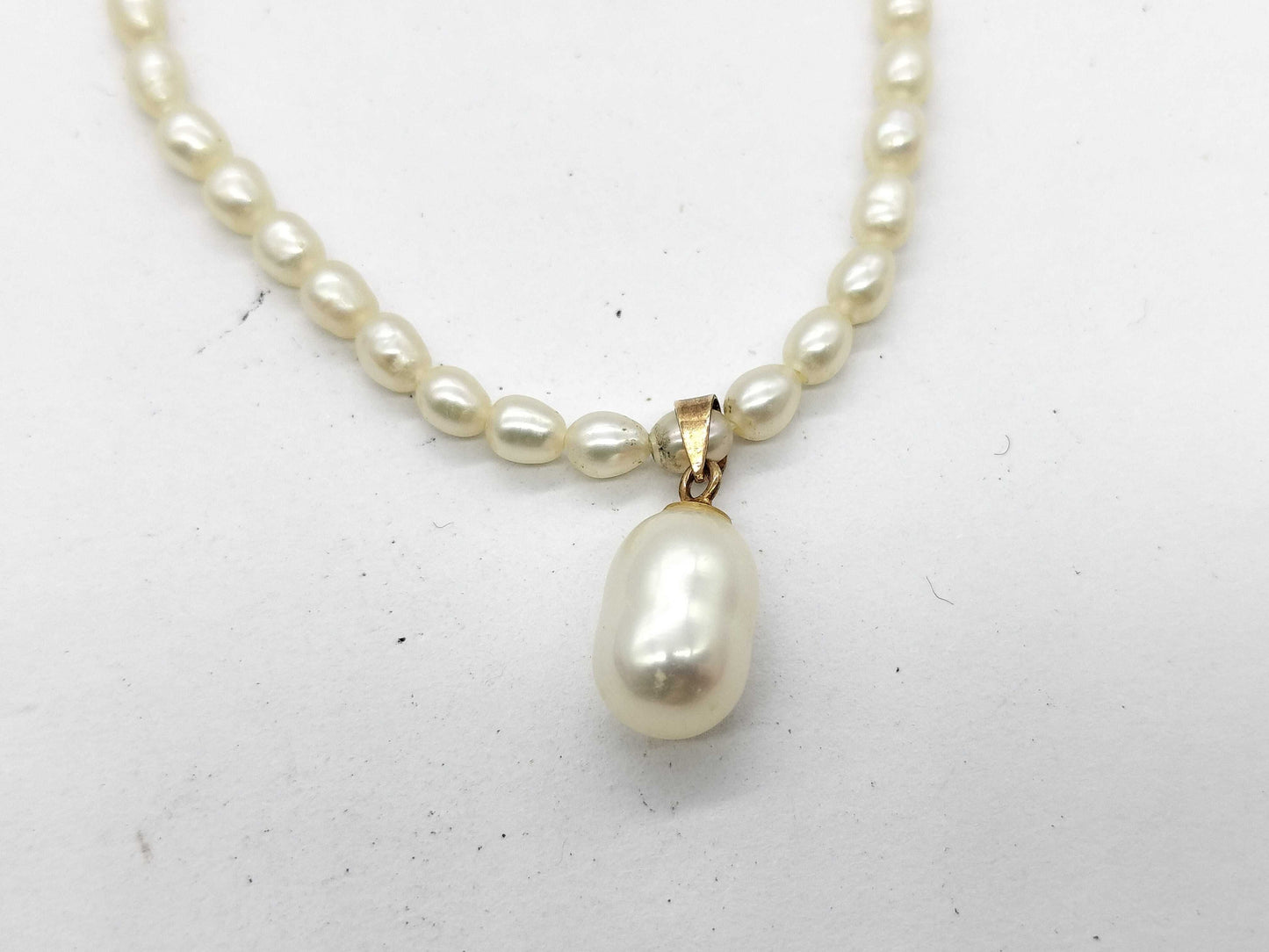 Pearl diameter: Approx. 2.8mm-3.3mm/7.4mm*10.8mm, 585/METAL, 7.4g, Necklace
