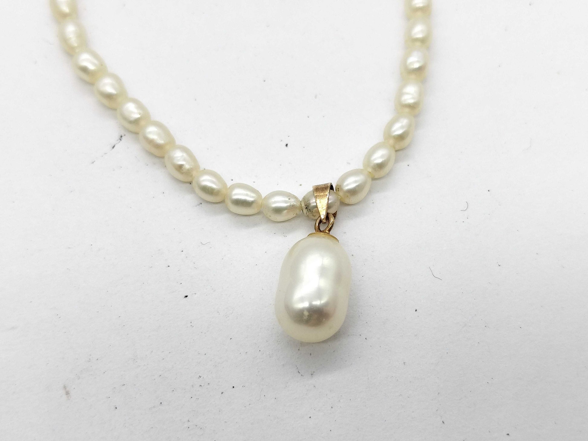 Pearl diameter: Approx. 2.8mm-3.3mm/7.4mm*10.8mm, 585/METAL, 7.4g, Necklace
