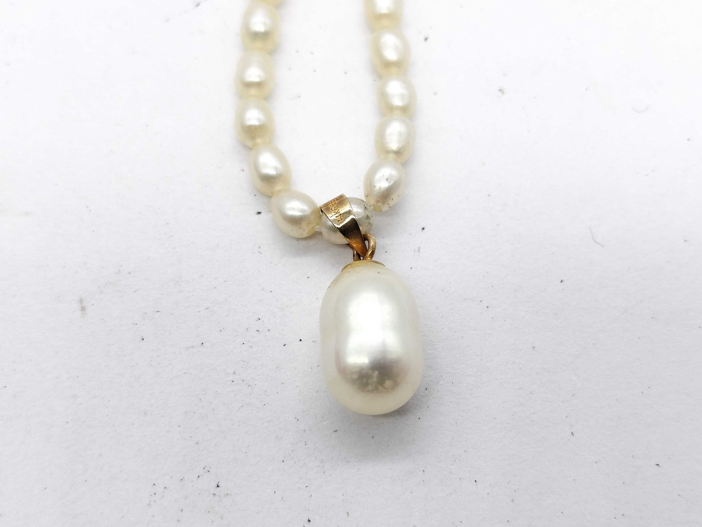 Pearl diameter: Approx. 2.8mm-3.3mm/7.4mm*10.8mm, 585/METAL, 7.4g, Necklace