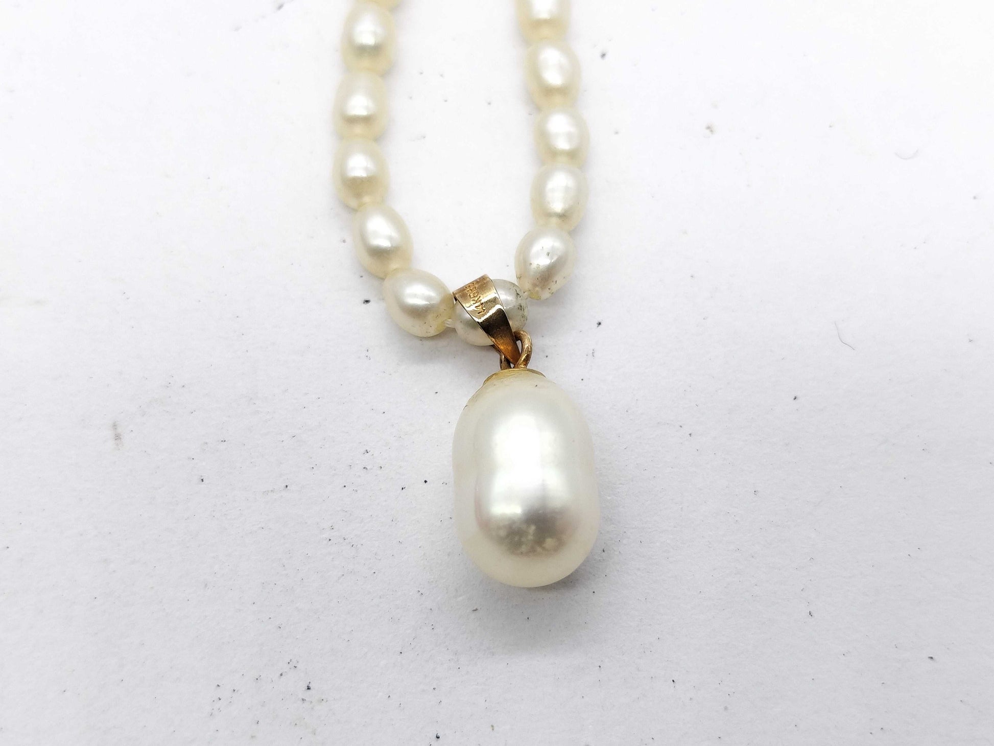 Pearl diameter: Approx. 2.8mm-3.3mm/7.4mm*10.8mm, 585/METAL, 7.4g, Necklace