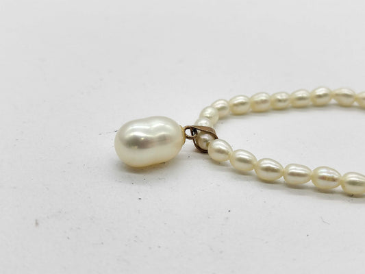 Pearl diameter: Approx. 2.8mm-3.3mm/7.4mm*10.8mm, 585/METAL, 7.4g, Necklace