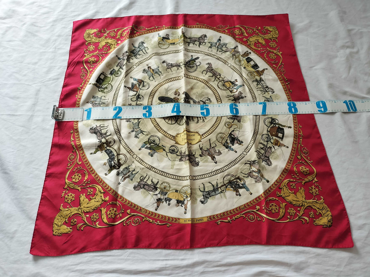 HERMES Carré 90 "La Promenade de Longchamps" Scarf
