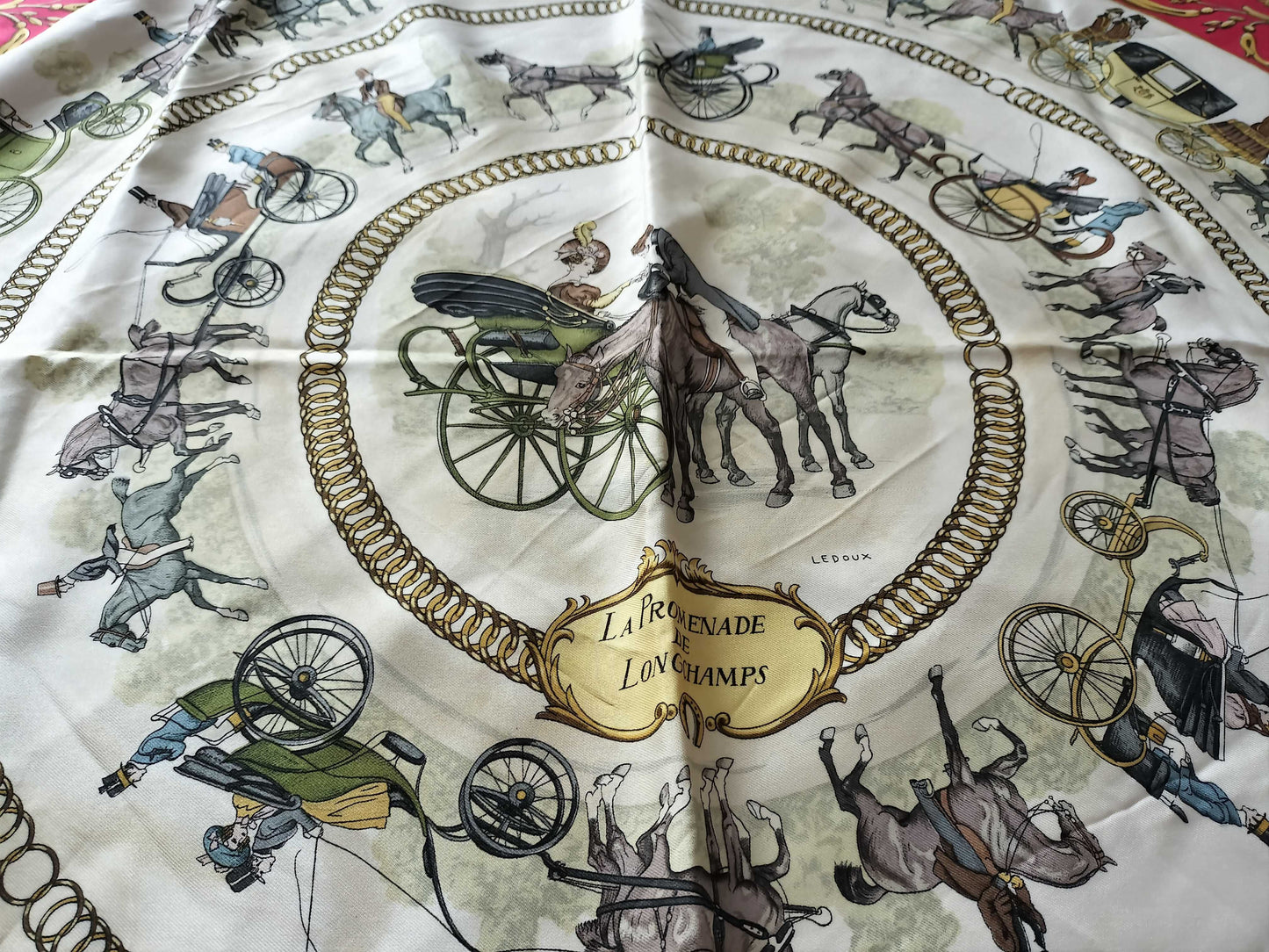 HERMES Carré 90 "La Promenade de Longchamps" Scarf
