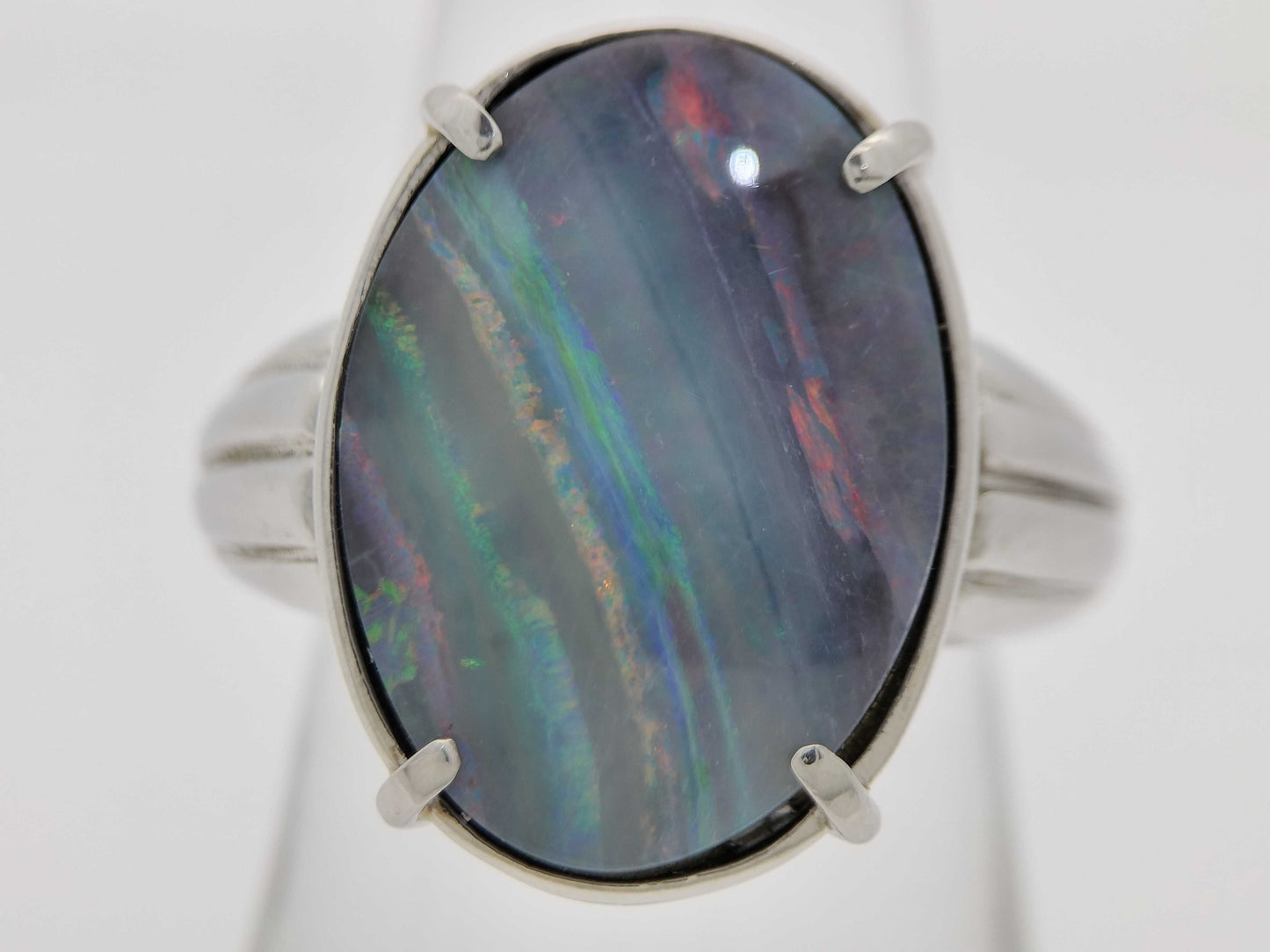 Boulder Opal 11.49ct PT900 17.2g Ring