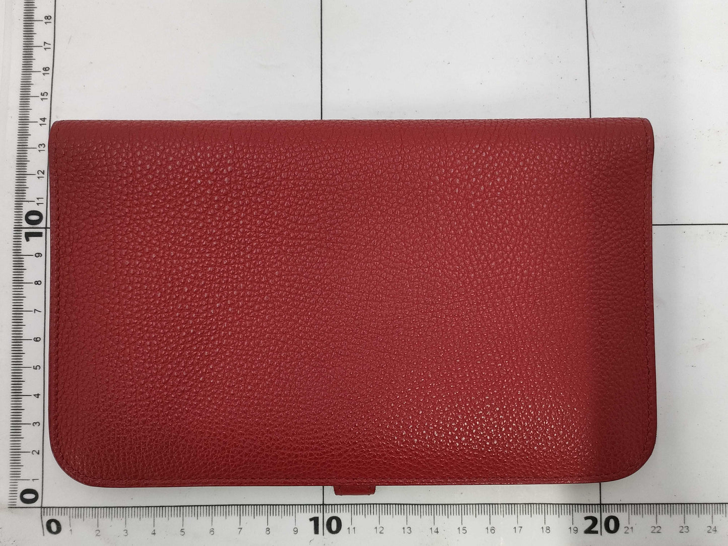 HERMES Dogon GM Large Red Wallet