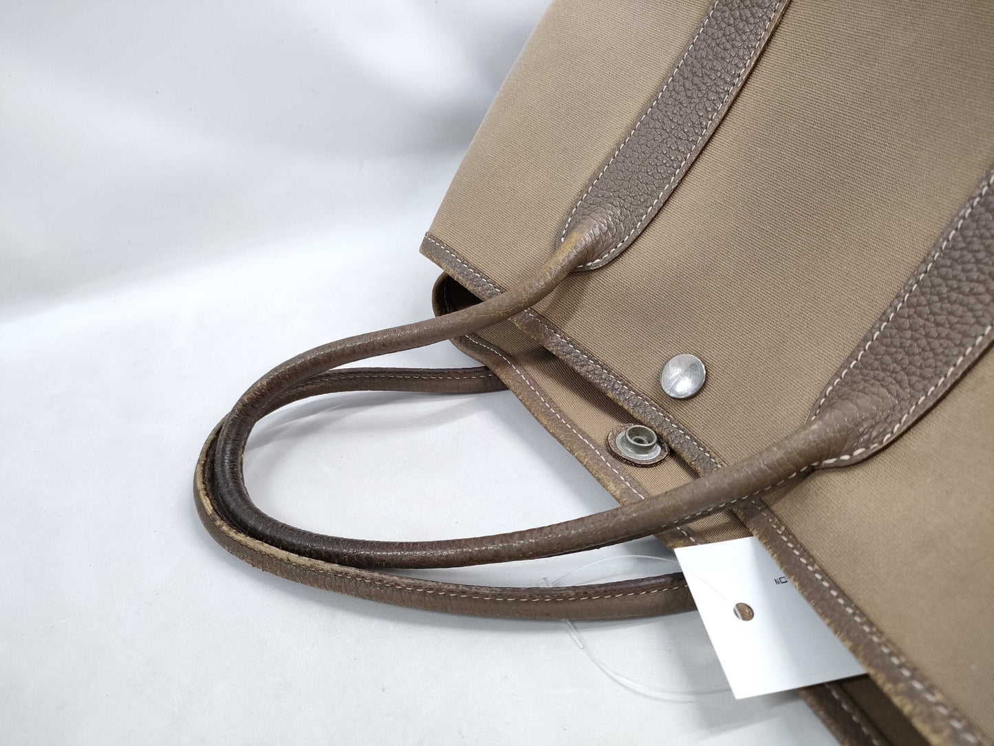 HERMES Garden Party Beige/Toile Officier Tote Bag