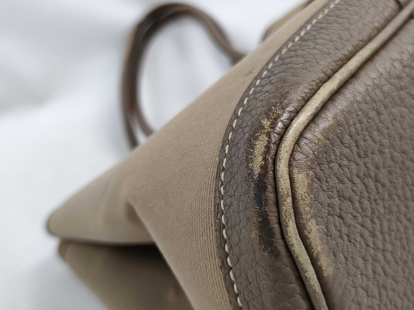 HERMES Garden Party Beige/Toile Officier Tote Bag