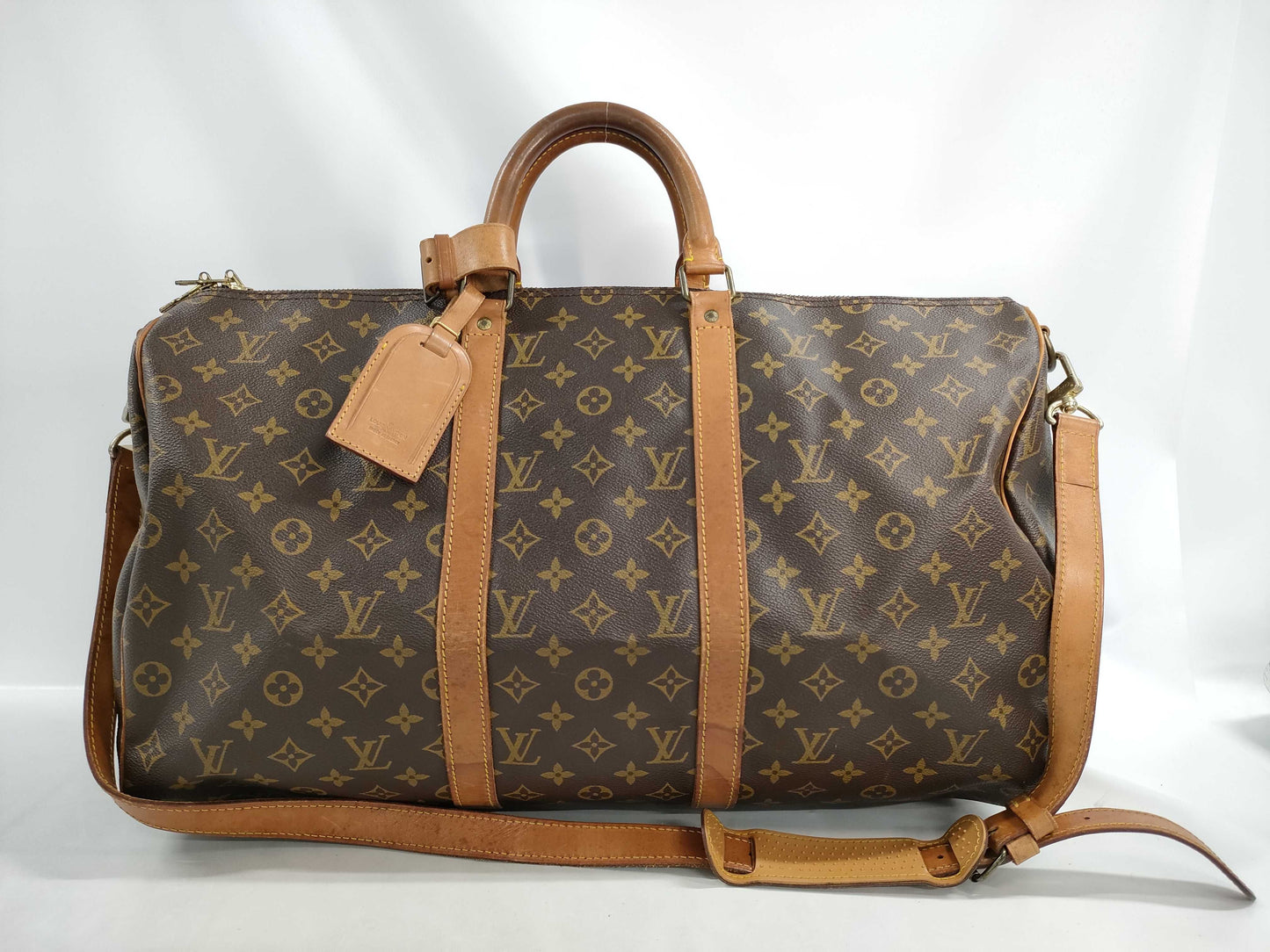 LOUIS VUITTON Monogram Keepall Bandouliere 50 Boston Bag with Strap
