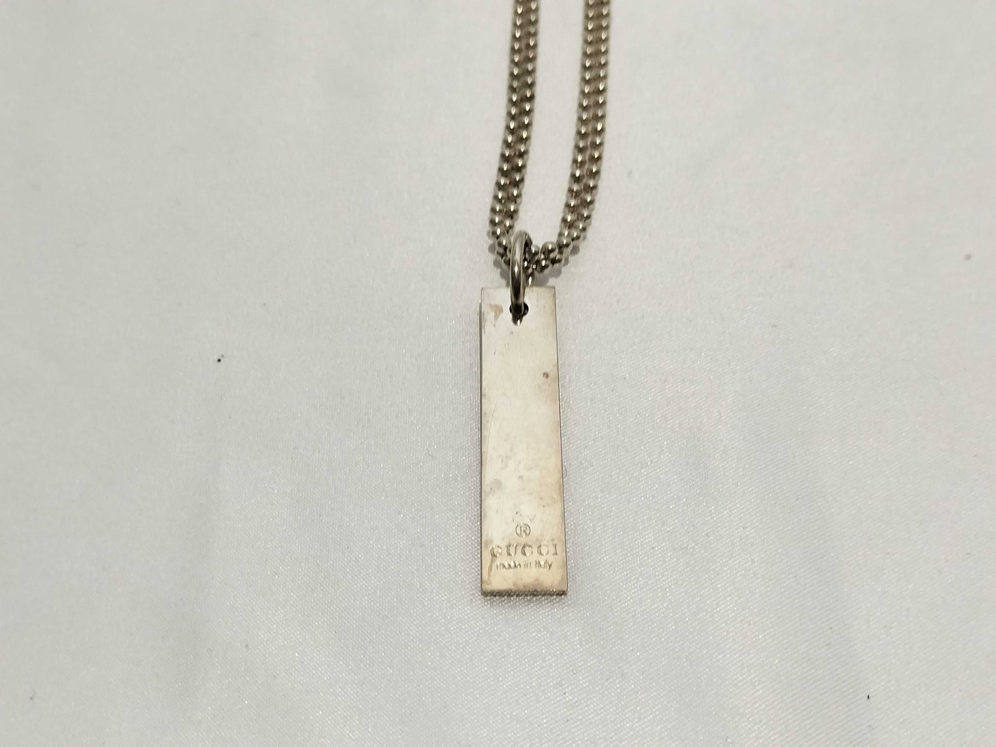 GUCCI Necklace Double Pole Chain Plate AG925 Necklace