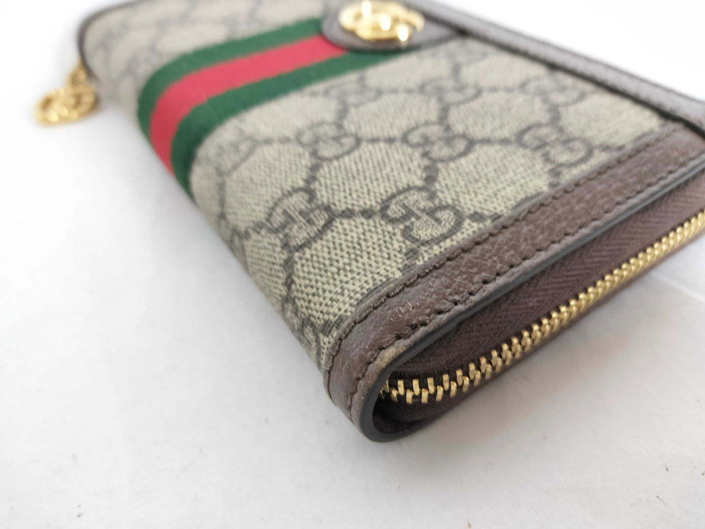 GUCCI GG Supreme Ophidia Round Zip Wallet