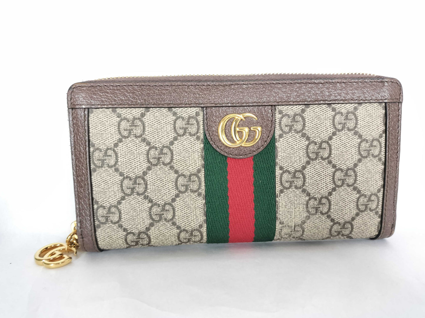 GUCCI GG Supreme Ophidia Round Zip Wallet