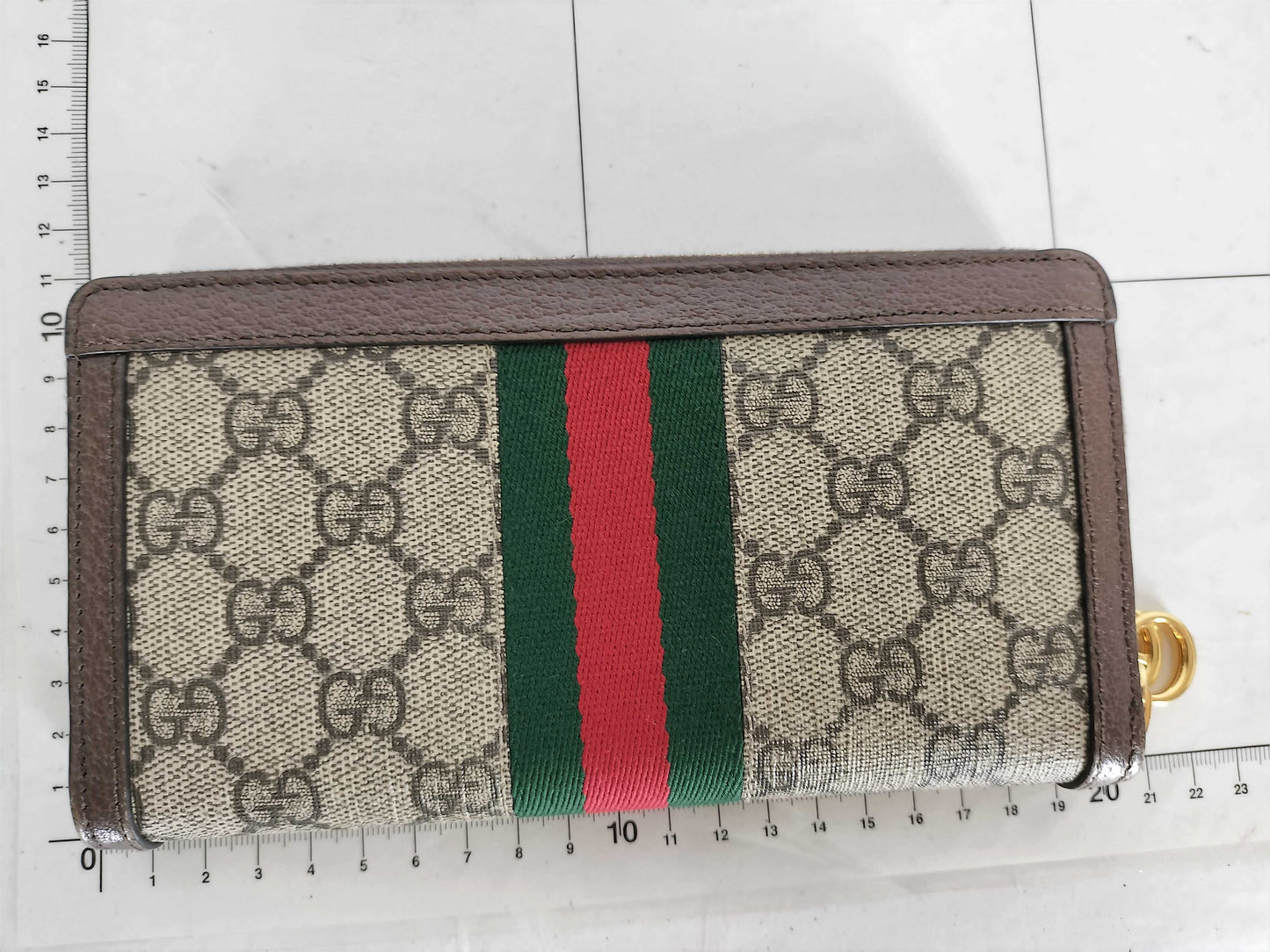 GUCCI GG Supreme Ophidia Round Zip Wallet