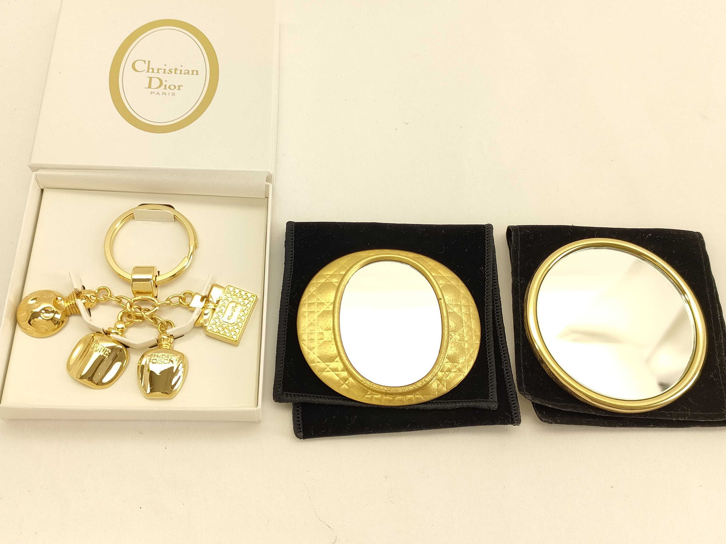 Dior Perfume Charm *1/Mirror *2 Total 3 Items Key Case/Key Holder