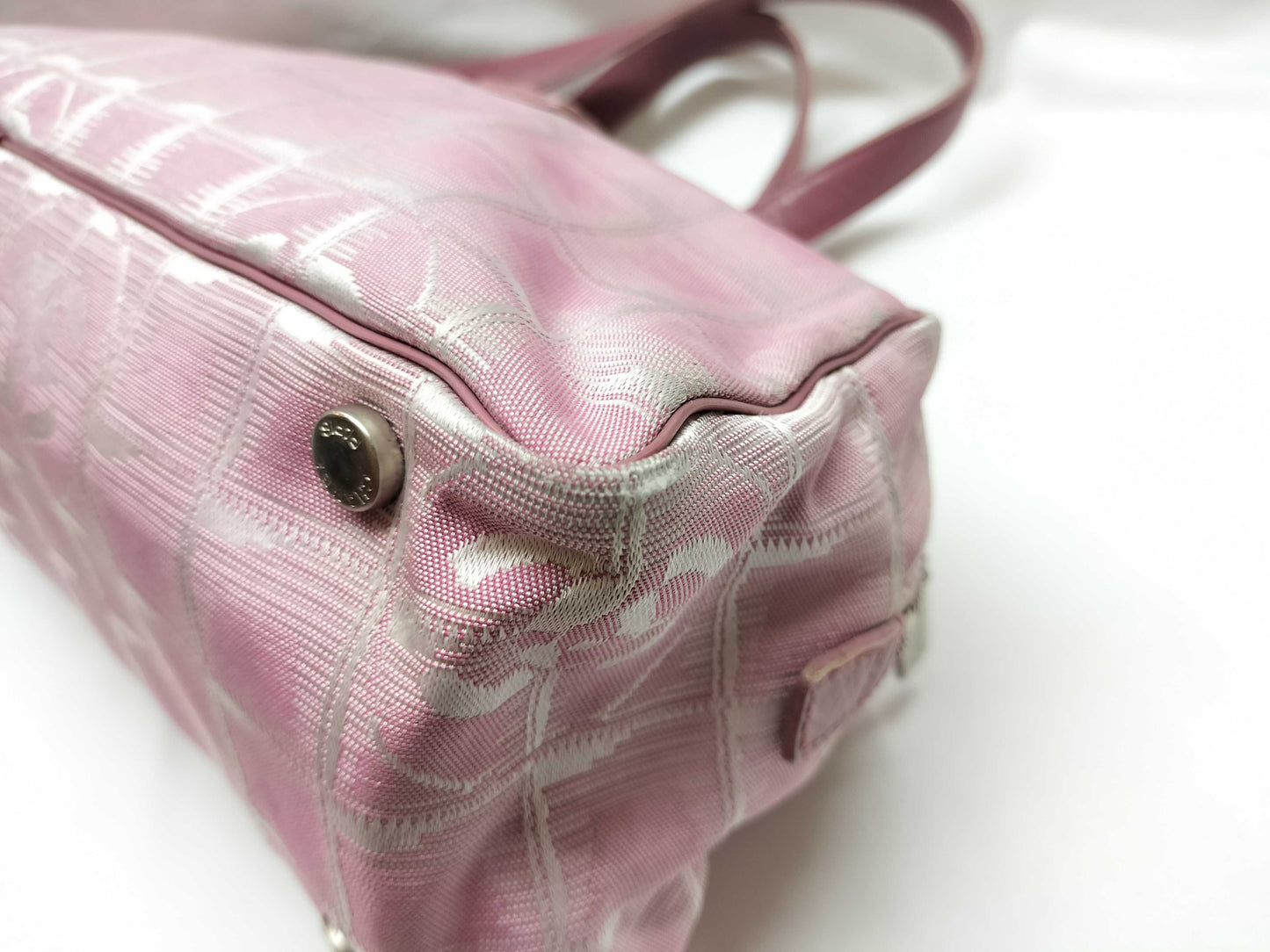 CHANEL New Travel Line Nylon and Leather Shoulder Bag, Pink