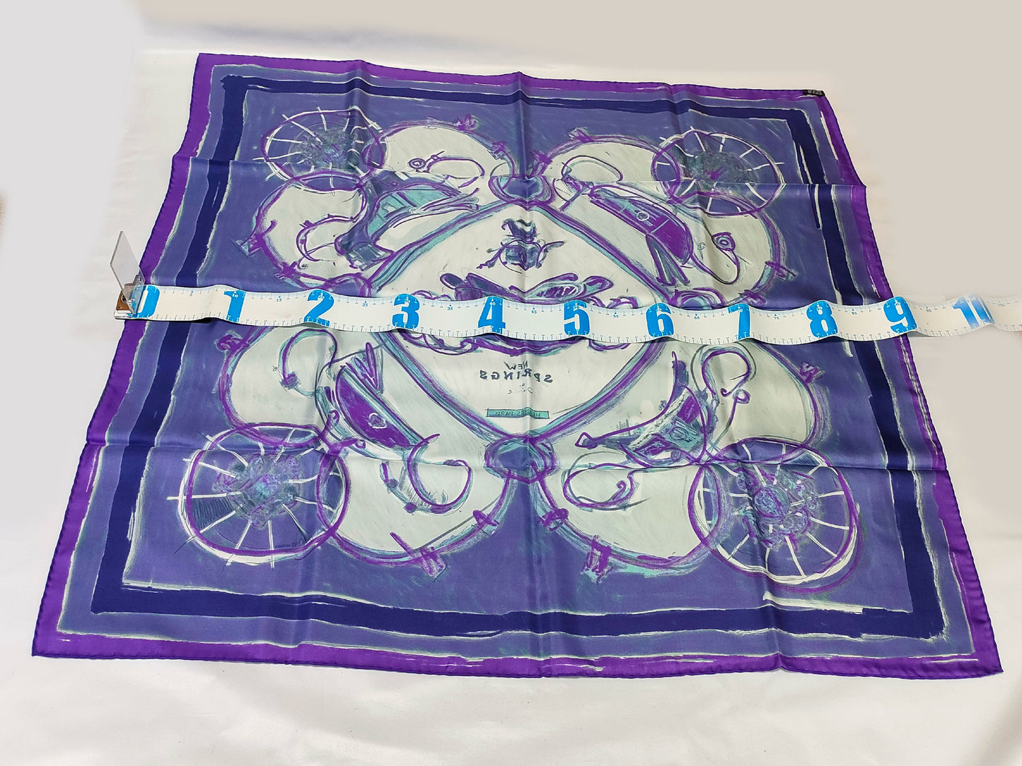 HERMES Carre 90 NEW SPRINGS Blue Scarf