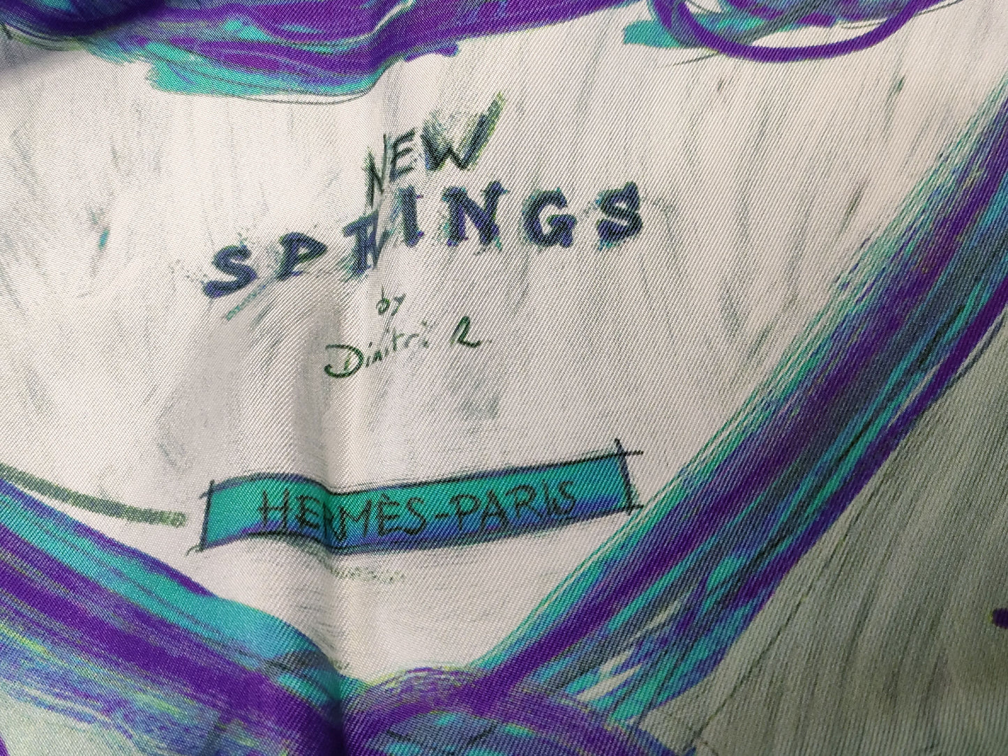HERMES Carre 90 NEW SPRINGS Blue Scarf