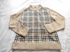BURBERRY Black Label Nova Check Knit Zip-Up Top