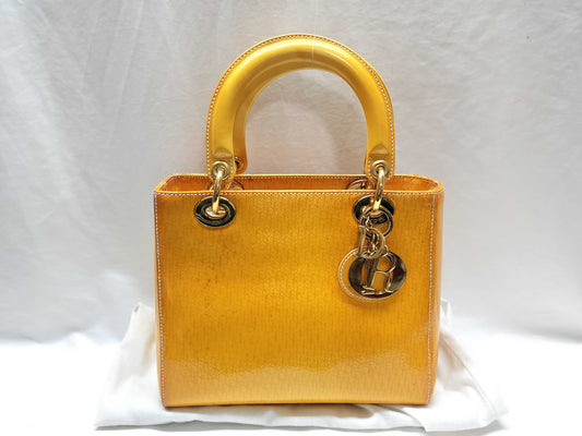 Dior Lady Dior Patent Trotter Handbag