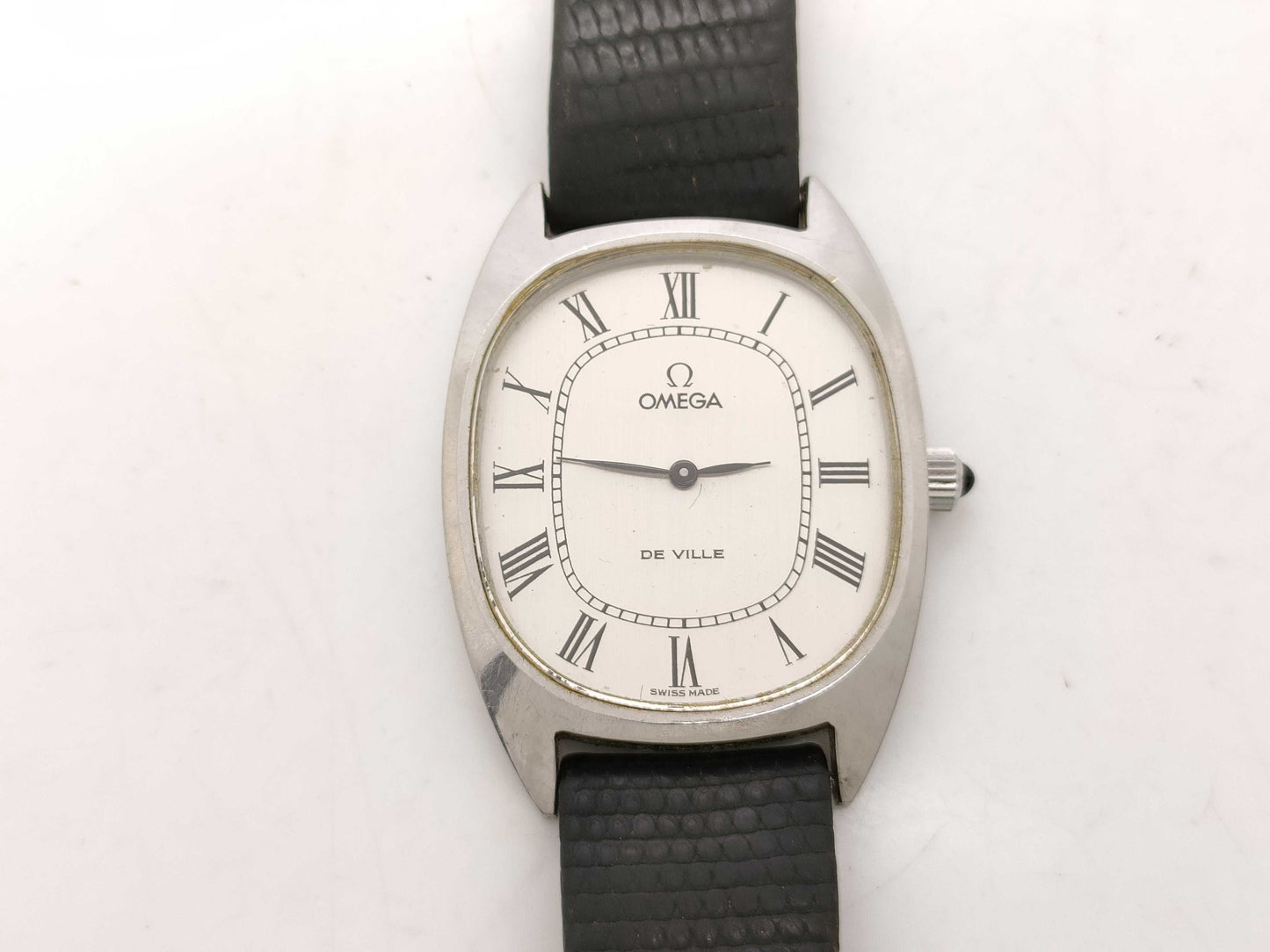 OMEGA De Ville Silver Dial Stainless Steel x Leather/Hand-Wound Women's Watch