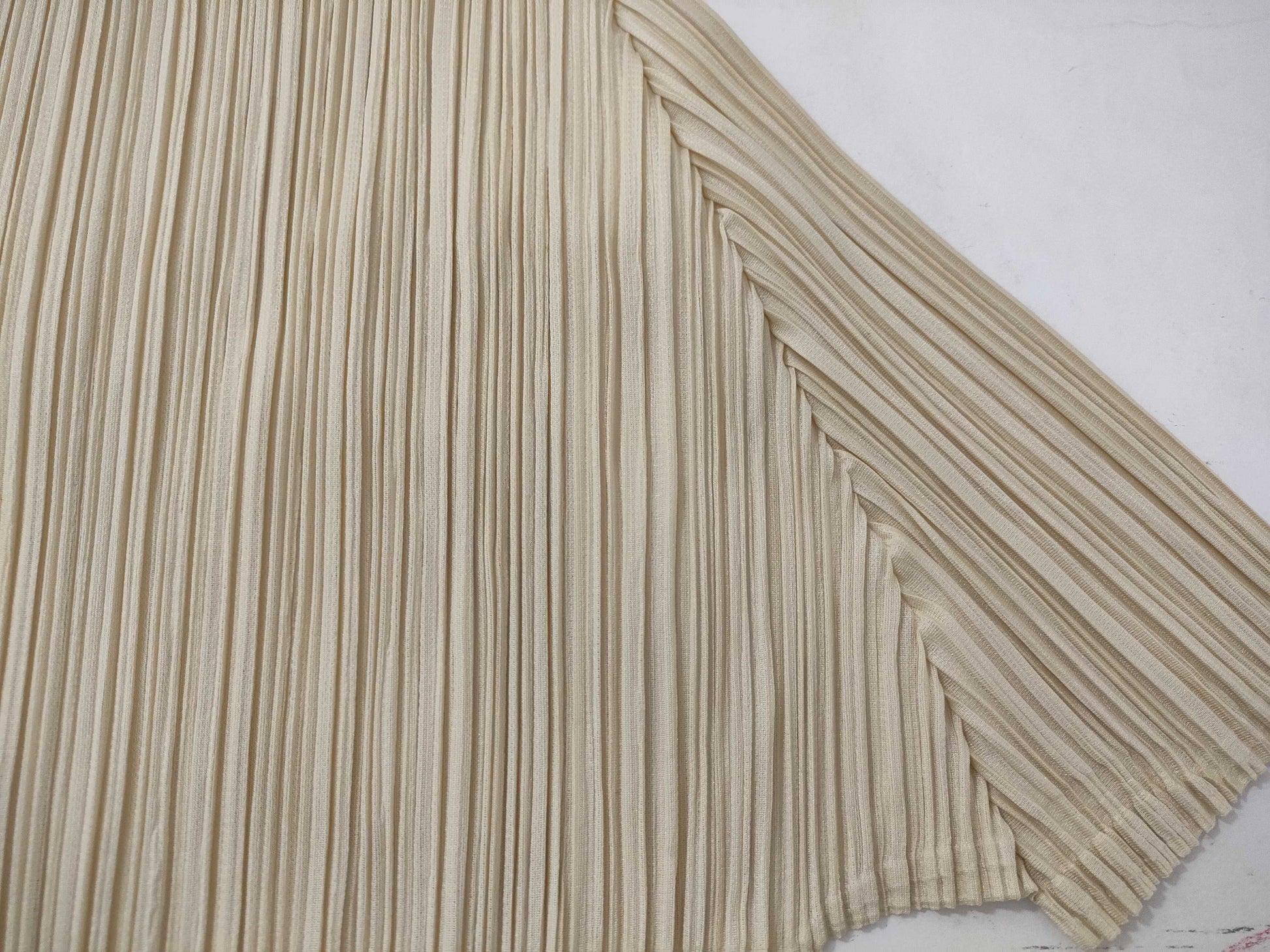 ISSEY MIYAKE Pleats Please Short Sleeve Cut and Sew Beige Top