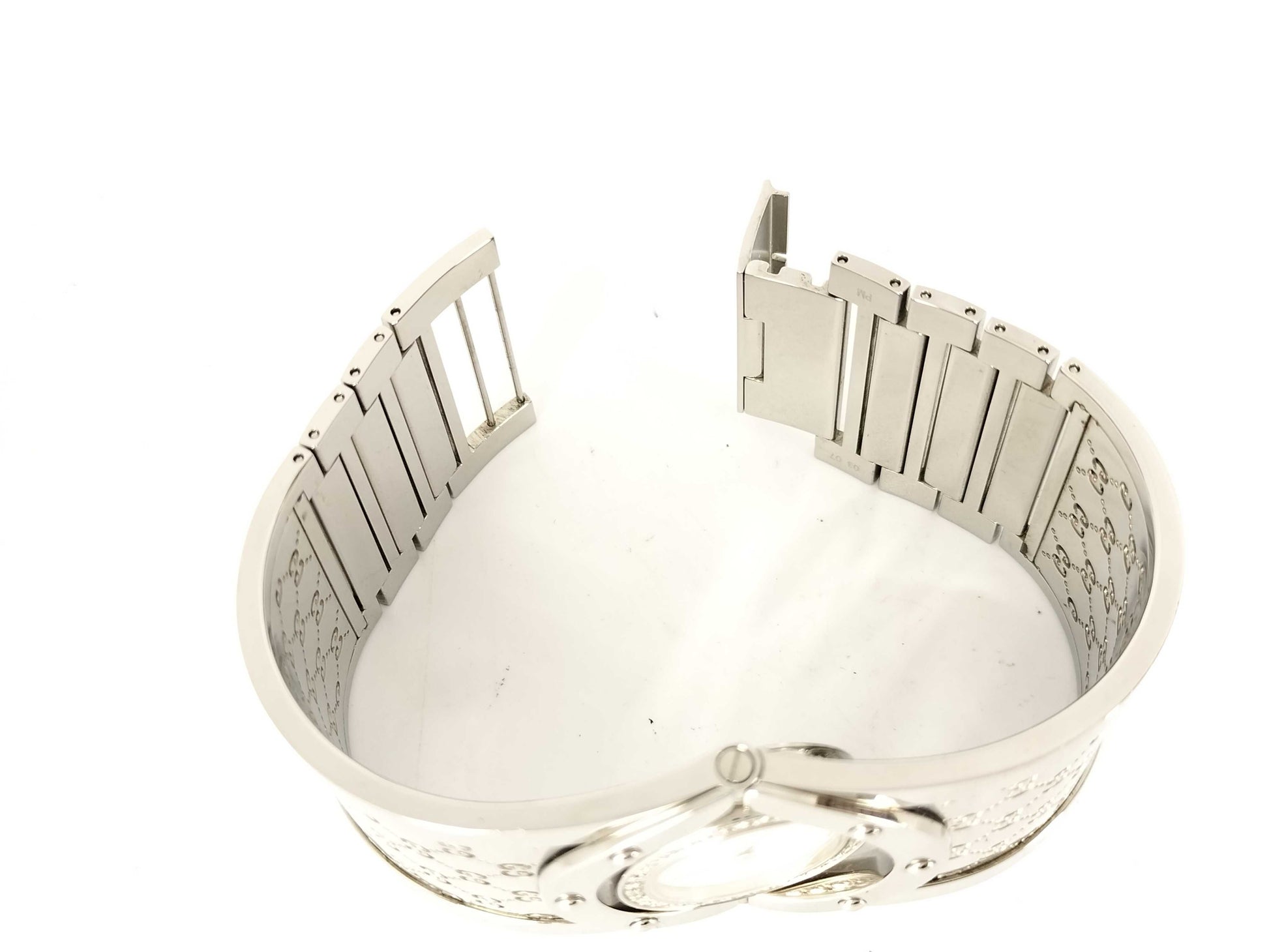 GUCCI 1.12 11398409 Toile Bezel Diamond Bangle Watch Women's Watch
