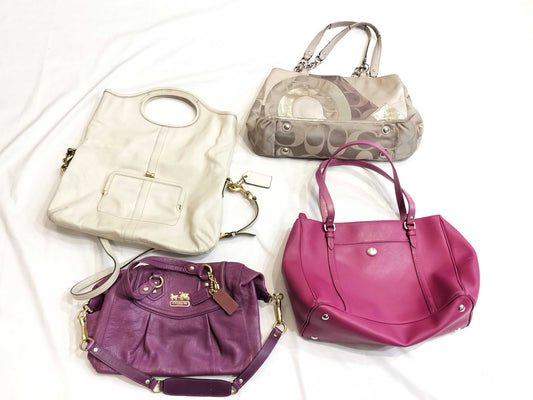 COACH Leather Signature Tote Bag Set