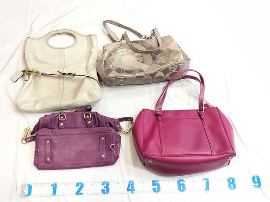 COACH Leather Signature Tote Bag Set