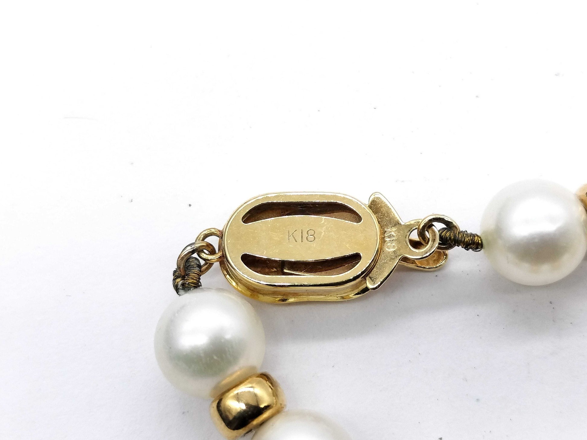 Pearl diameter: Approx. 7.1mm-7.4mm, K18/METAL, 26.8g, Necklace