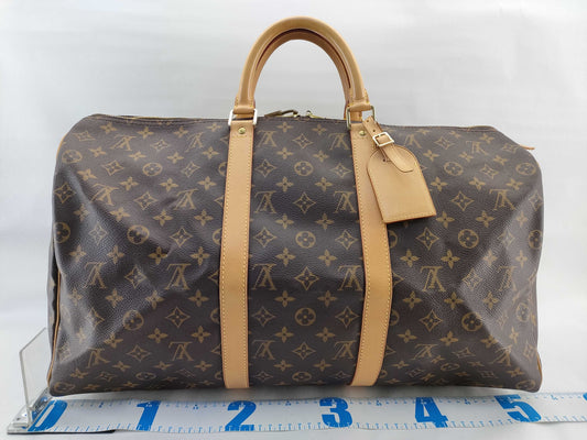 LOUIS VUITTON Monogram M41426 Keepall 50 Boston Bag with Padlock
