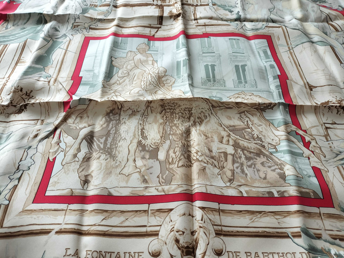HERMES Carré 90 Bartholdi Fountain Scarf