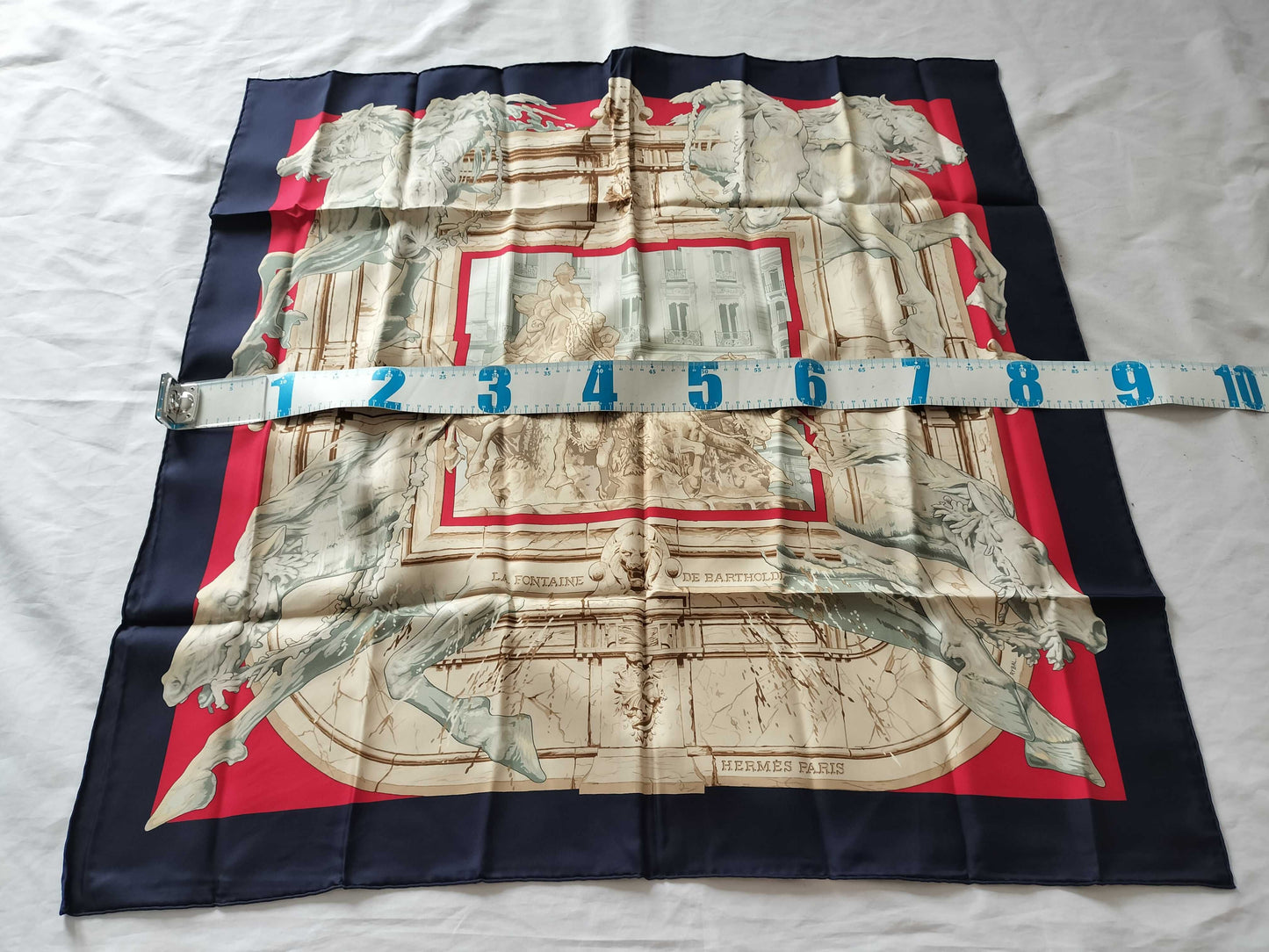 HERMES Carré 90 Bartholdi Fountain Scarf
