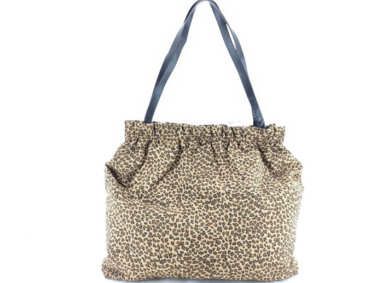 BOTTEGA VENETA Leopard Print Nylon Hand Tote Bag